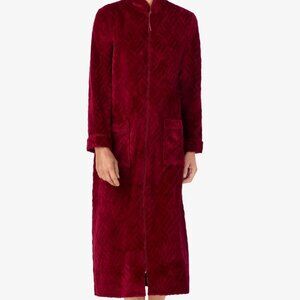 Womens plush Zip Wine colored robe